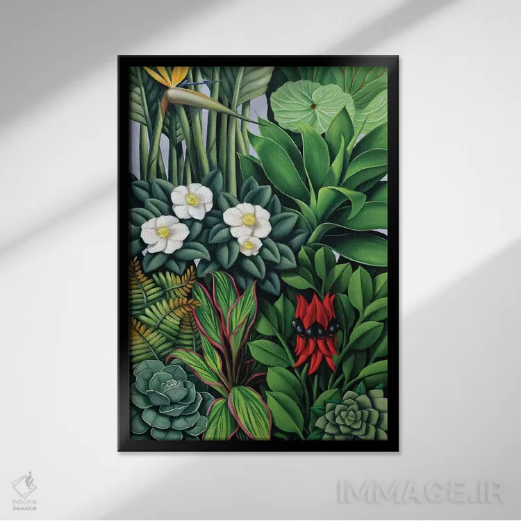 تابلو برگ و شاخسار II اثر کترین ایبل - نمای قابدار مشکی