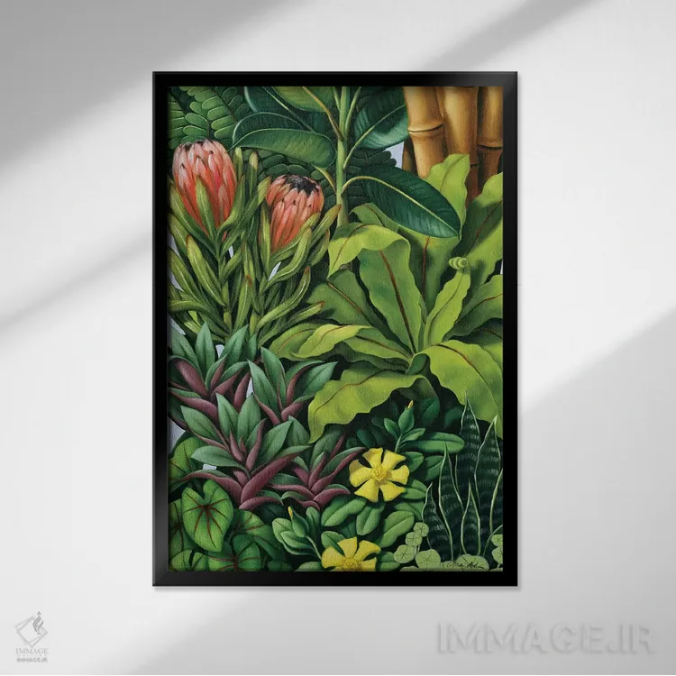 تابلو برگ و شاخسار III اثر کترین ایبل - نمای قابدار مشکی