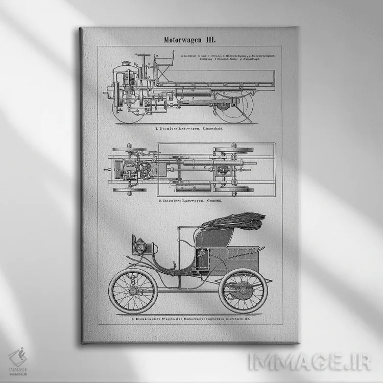تابلو خودروی صنعتی اثر طراحی CAD (استودیو طراحی دیجیتال) - نمای روبهرو روی دیوار