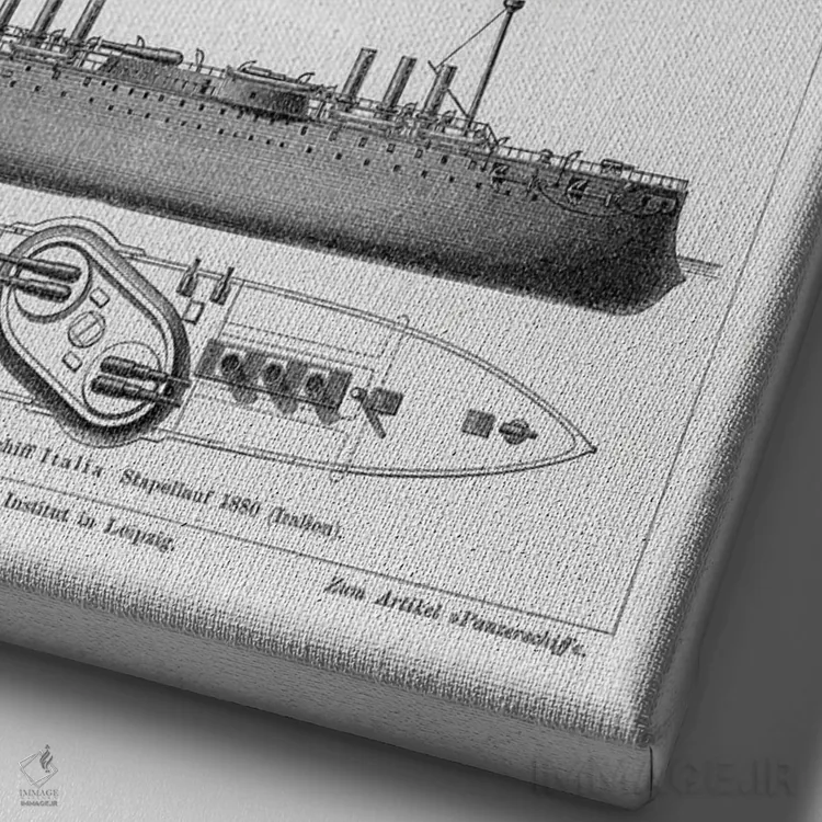 تابلو کشتی صنعتی اثر طراحی CAD (استودیو طراحی دیجیتال) - نمای نزدیک بافت بوم