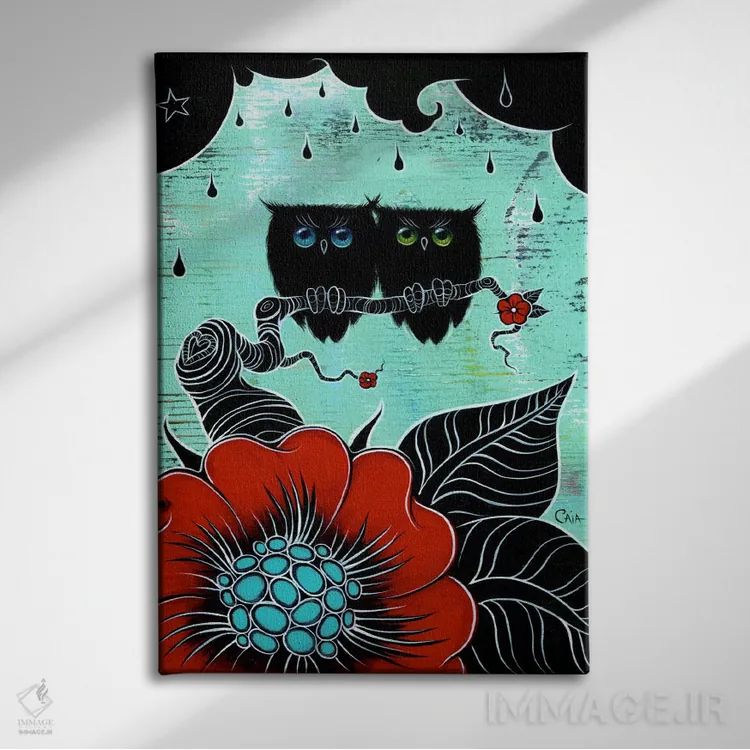 تابلو دو هوت (صدای جغد) اثر کایا کوپمن - نمای روبهرو روی دیوار