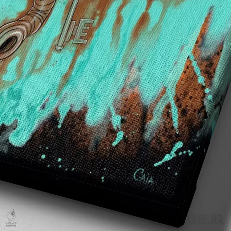 تابلو کلید بوبو (نوعی جغد) اثر کایا کوپمن - نمای نزدیک بافت بوم