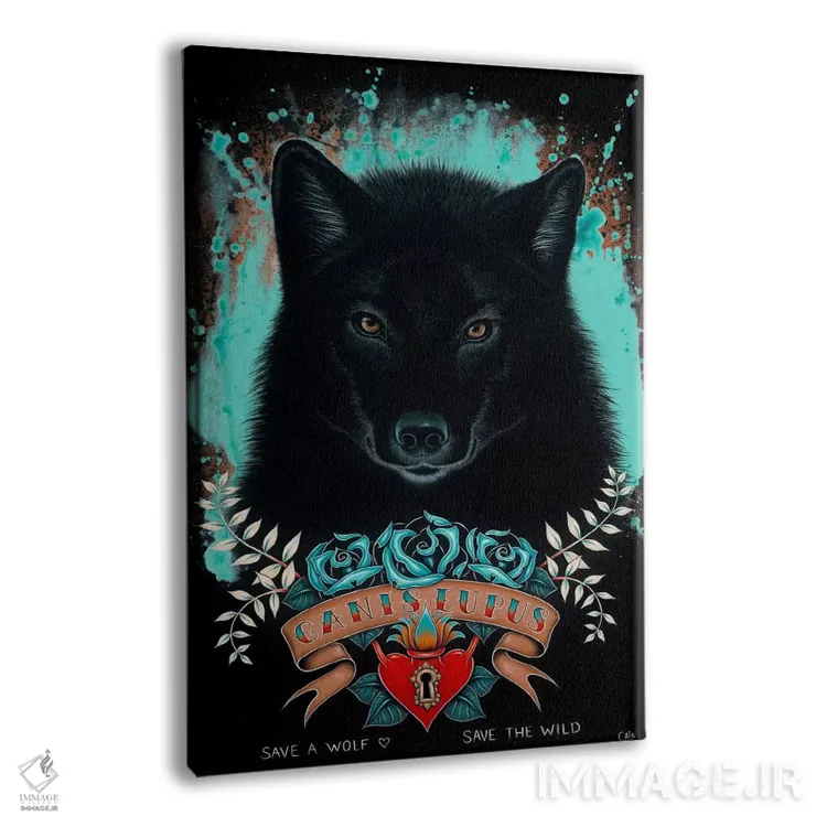 تابلو کانیس لوپوس (گرگ خاکستری) اثر کایا کوپمن - نمای پرسپکتیو محصول