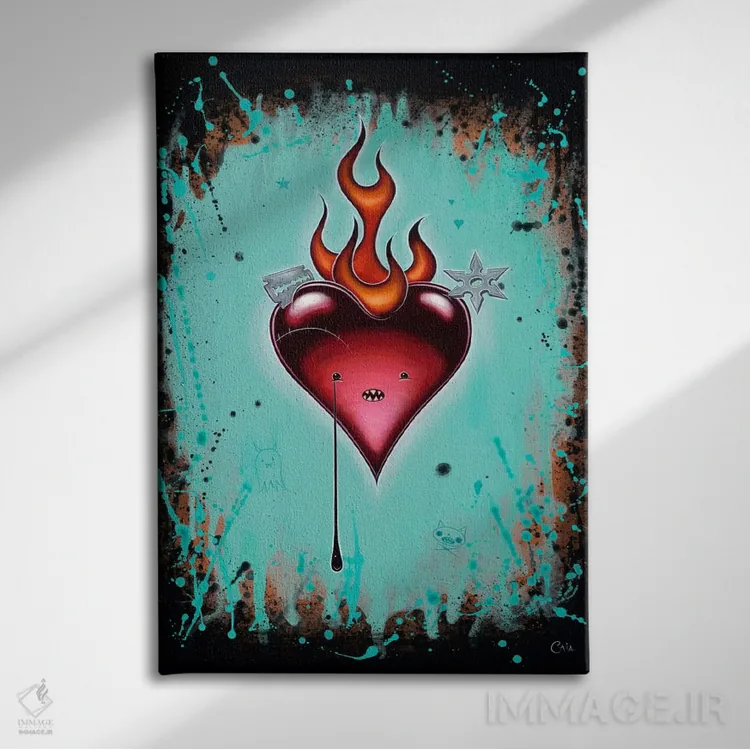 تابلو آنجا بیرون خطرناک است اثر کایا کوپمن - نمای روبهرو روی دیوار