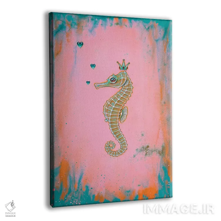 تابلو اسب دریایی هالسیون (آرام) اثر کایا کوپمن - نمای پرسپکتیو محصول