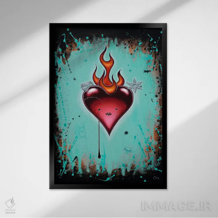 تابلو آنجا بیرون خطرناک است اثر کایا کوپمن - نمای قابدار مشکی