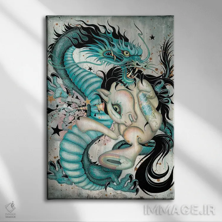 تابلو نبرد حماسی اثر کایا کوپمن - نمای روبهرو روی دیوار