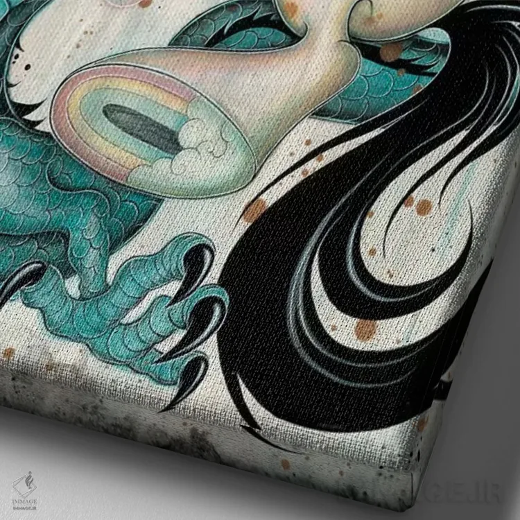 تابلو نبرد حماسی اثر کایا کوپمن - نمای نزدیک بافت بوم