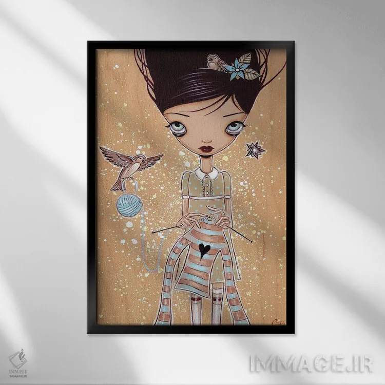 تابلو بافتنی اثر کایا کوپمن - نمای قابدار مشکی