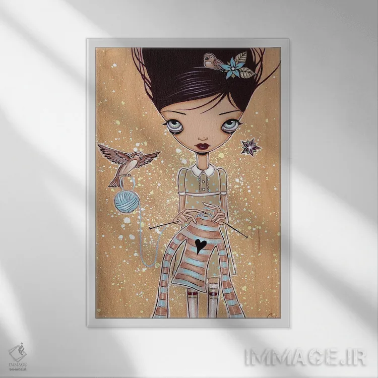 تابلو بافتنی اثر کایا کوپمن - نمای قابدار سفید