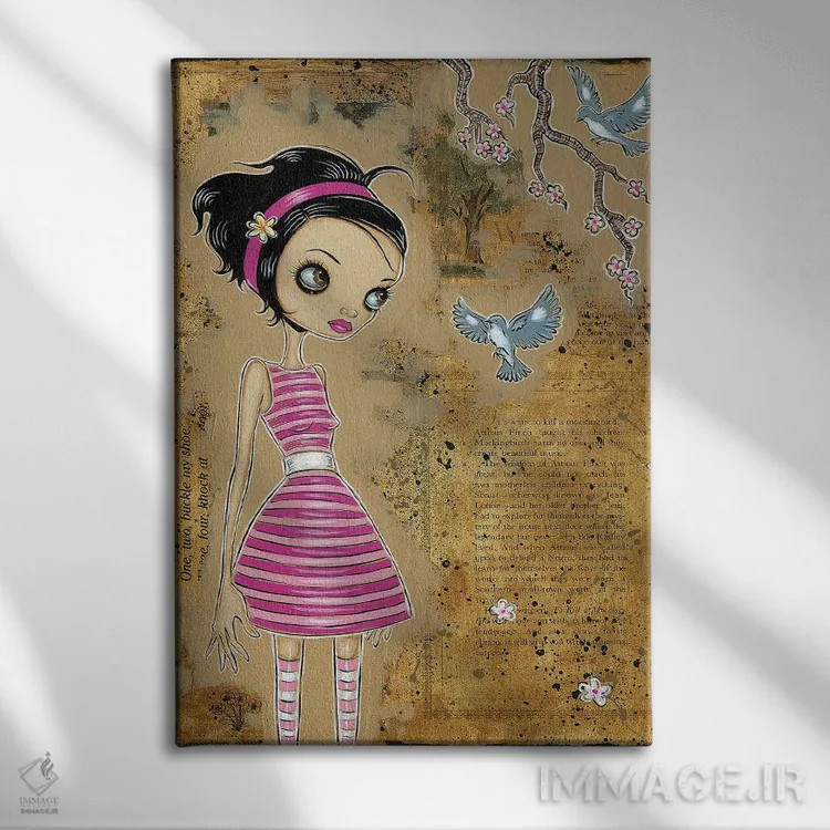 تابلو مرغ مقلد اثر کایا کوپمن - نمای روبهرو روی دیوار