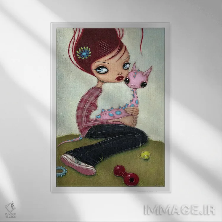 تابلو حیوان خانگی جدید اثر کایا کوپمن - نمای قابدار سفید