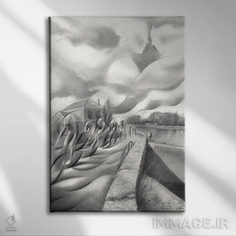 تابلو تور دو ریژویک (دوچرخهسواری هلندی) اثر کُرنه آکرز - نمای روبهرو روی دیوار