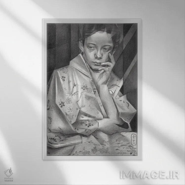 تابلو گیشه کوواک (نام خاص هلندی) اثر کُرنه آکرز - نمای قابدار سفید