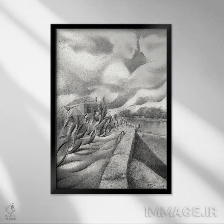 تابلو تور دو ریژویک (دوچرخهسواری هلندی) اثر کُرنه آکرز - نمای قابدار مشکی