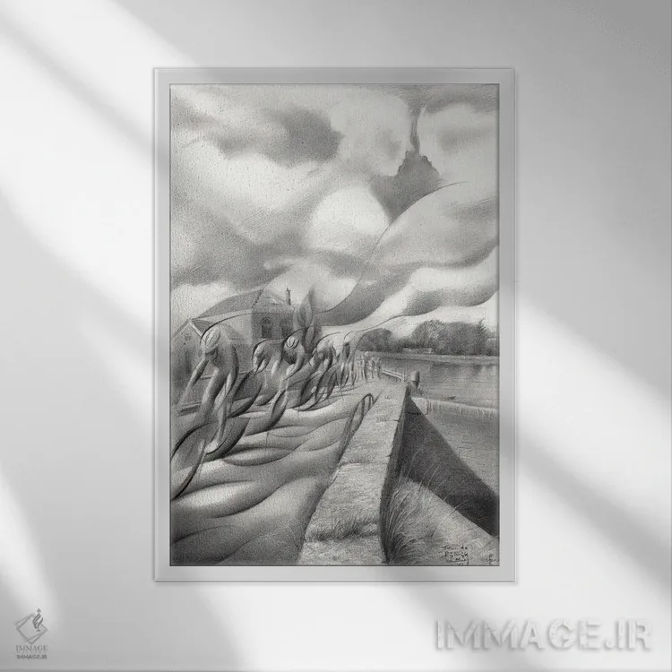 تابلو تور دو ریژویک (دوچرخهسواری هلندی) اثر کُرنه آکرز - نمای قابدار سفید