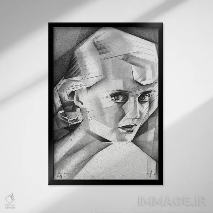 تابلو بیعنوان ۶ اثر کُرنه آکرز - نمای قابدار مشکی
