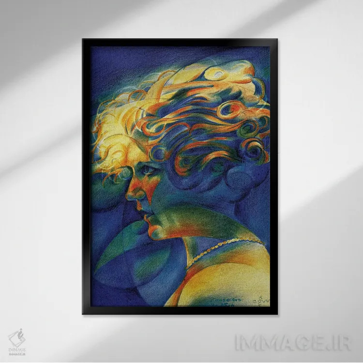 تابلو بیعنوان ۵ اثر کُرنه آکرز - نمای قابدار مشکی