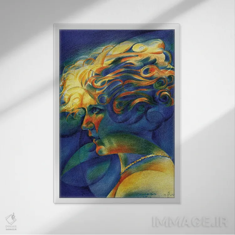 تابلو بیعنوان ۵ اثر کُرنه آکرز - نمای قابدار سفید