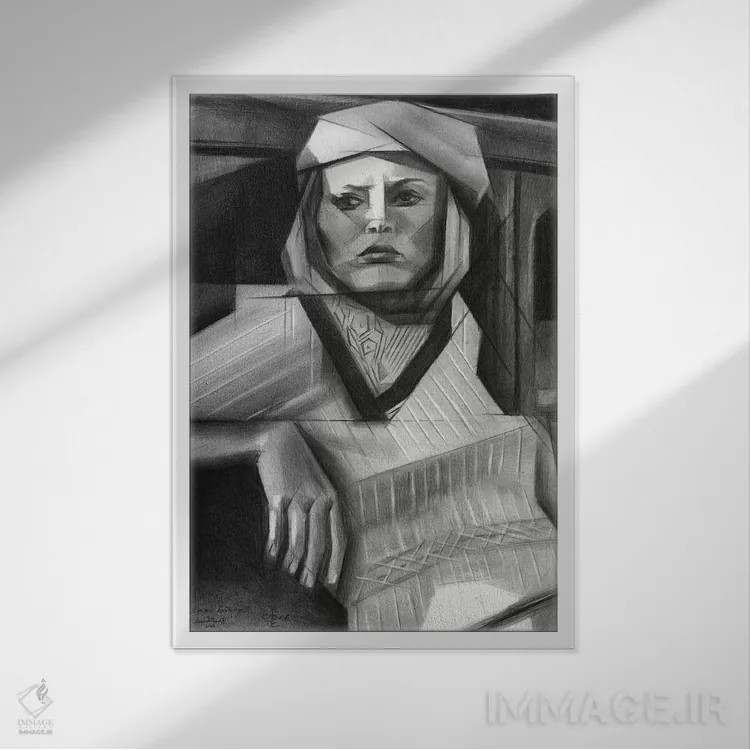 تابلو بیعنوان ۷ اثر کُرنه آکرز - نمای قابدار سفید