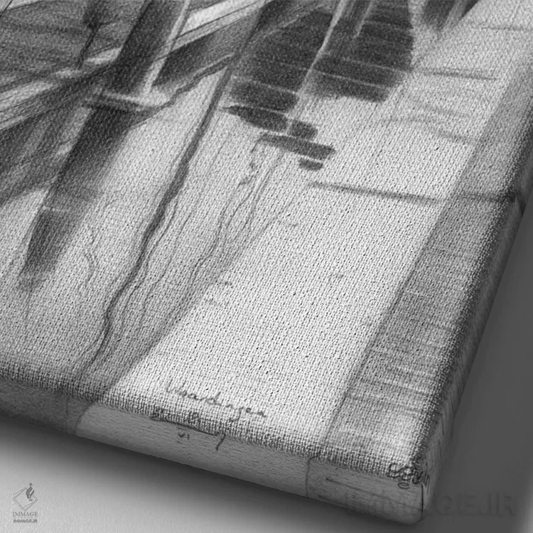 تابلو فلارباورگن (نام شهر هلند) اثر کُرنه آکرز - نمای نزدیک بافت بوم