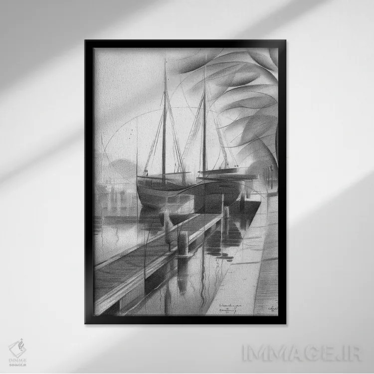 تابلو فلارباورگن (نام شهر هلند) اثر کُرنه آکرز - نمای قابدار مشکی