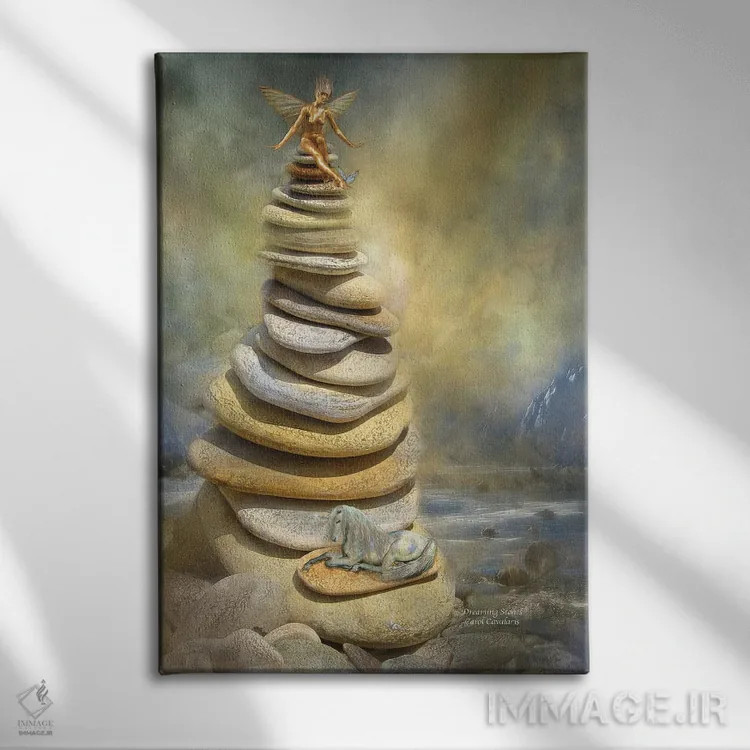 تابلو سنگهای رویاپرداز اثر کارول کاوالاریس - نمای روبهرو روی دیوار