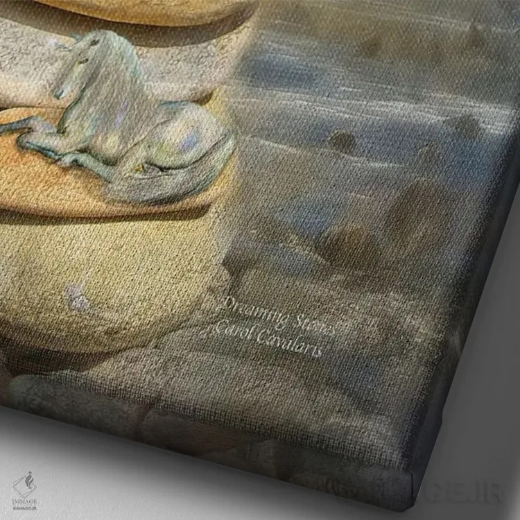 تابلو سنگهای رویاپرداز اثر کارول کاوالاریس - نمای نزدیک بافت بوم