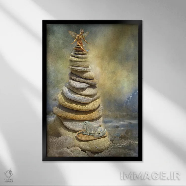 تابلو سنگهای رویاپرداز اثر کارول کاوالاریس - نمای قابدار مشکی