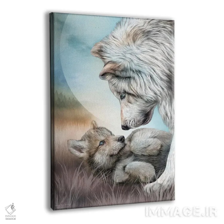 تابلو مادر و بچهاش (حیوانی) اثر کارول کاوالاریس - نمای پرسپکتیو محصول