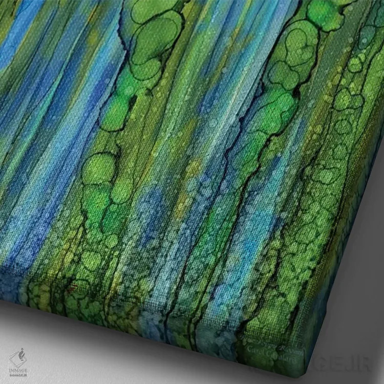 تابلو شکوفههای خشخاش اثر کارول کاوالاریس - نمای نزدیک بافت بوم