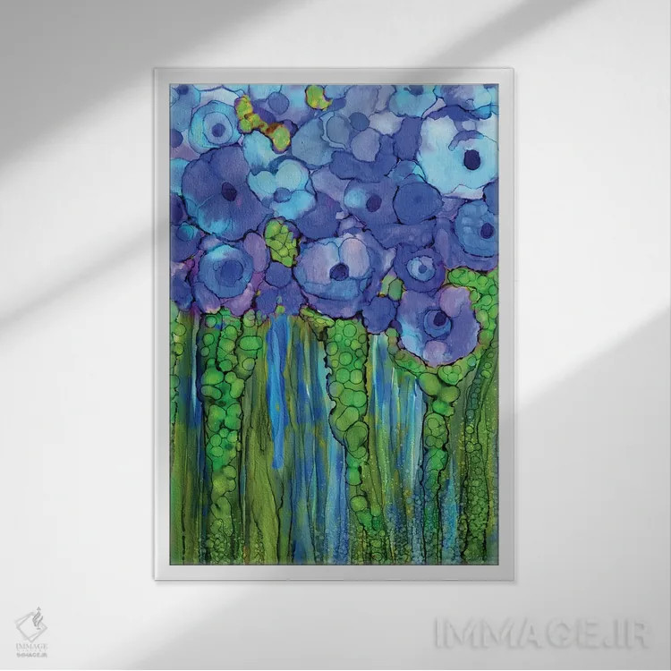 تابلو شکوفههای خشخاش اثر کارول کاوالاریس - نمای قابدار سفید