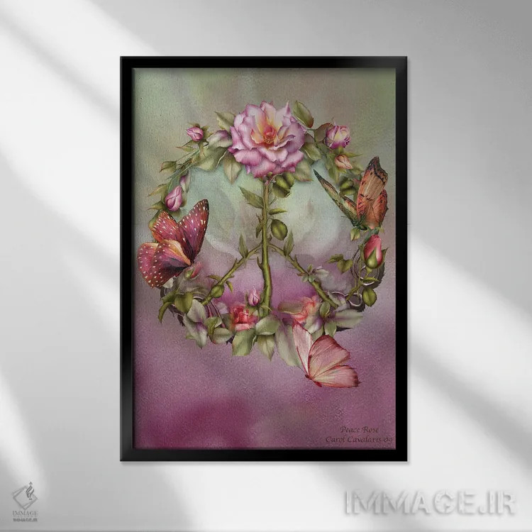 تابلو رز صلح اثر کارول کاوالاریس - نمای قابدار مشکی
