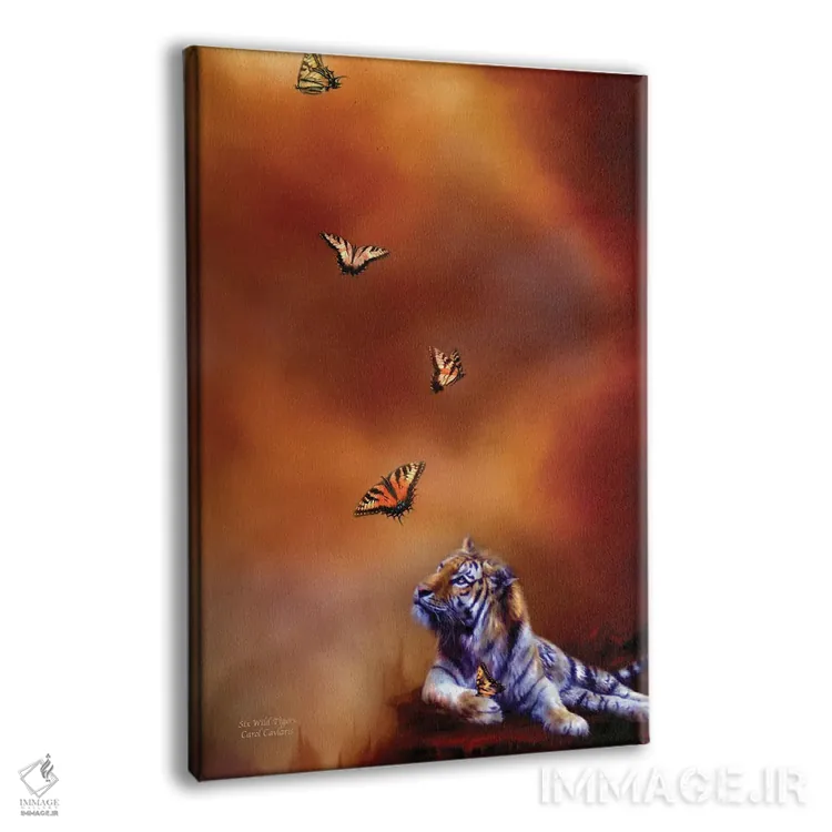 تابلو شش ببر وحشی اثر کارول کاوالاریس - نمای پرسپکتیو محصول