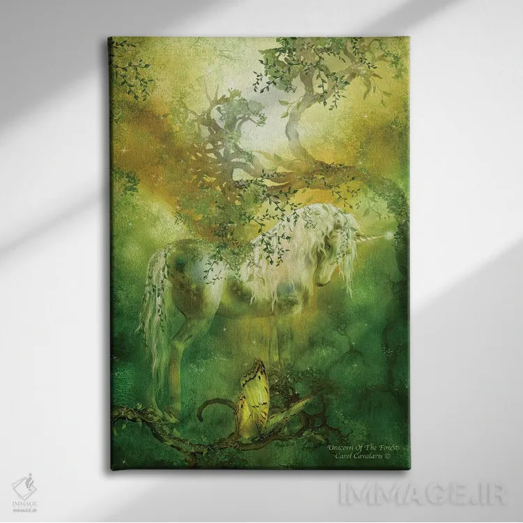 تابلو تکشاخ جنگل اثر کارول کاوالاریس - نمای روبهرو روی دیوار