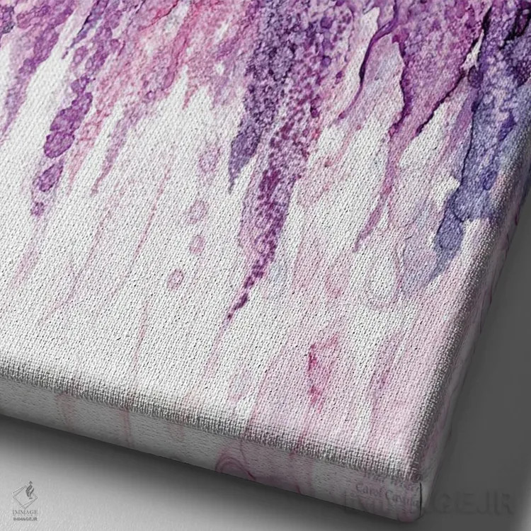 تابلو ویستریای وحشی اثر کارول کاوالاریس - نمای نزدیک بافت بوم