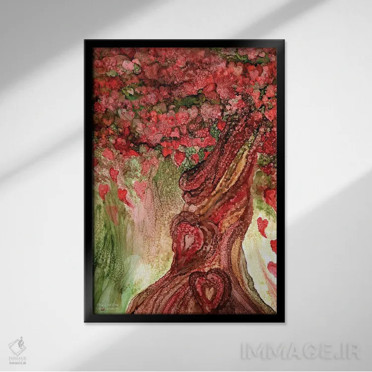 تابلو درخت عشق ناب اثر کارول کاوالاریس - نمای قابدار مشکی