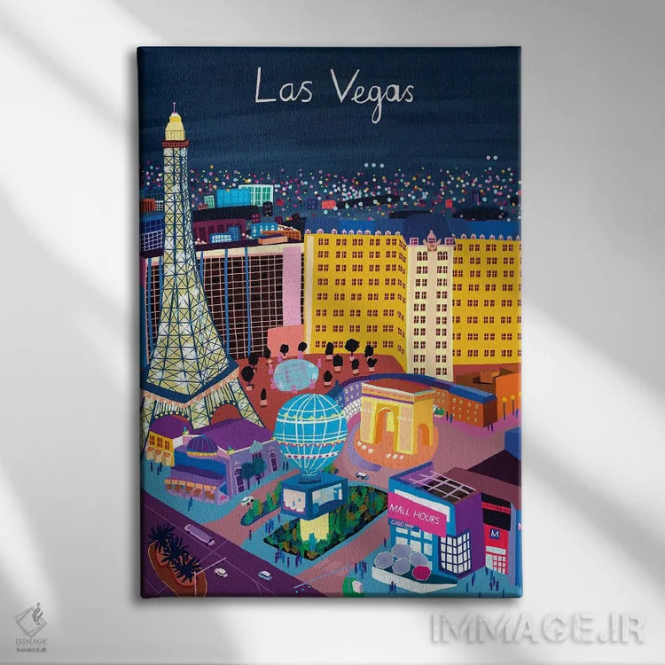 تابلو نمای هوایی لاسوگاس اثر کارلا دالی - نمای روبهرو روی دیوار