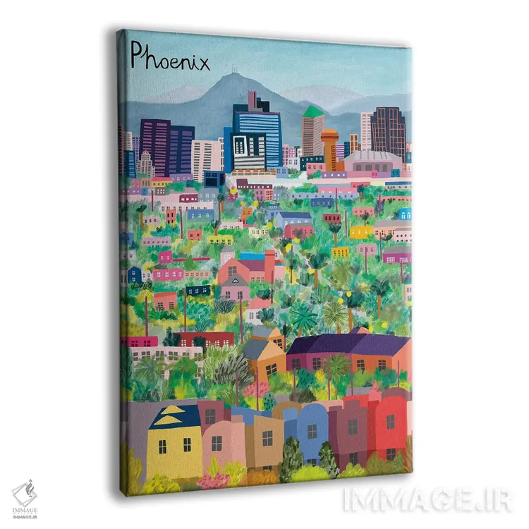 تابلو نمای هوایی فونیکس (آریزونا) اثر کارلا دالی - نمای پرسپکتیو محصول