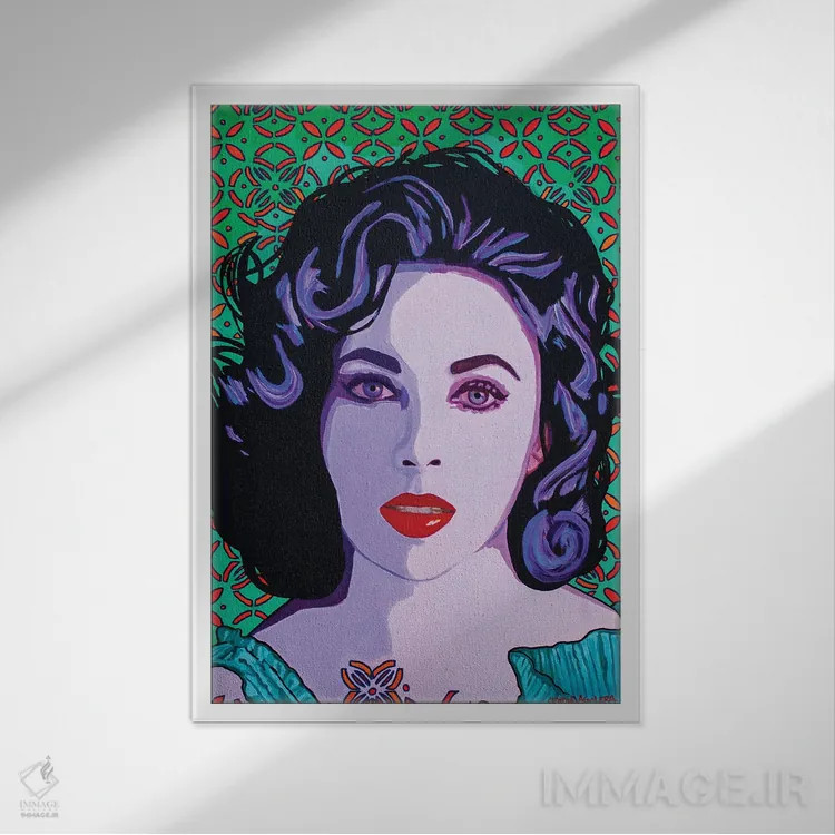 تابلو چشمهای بنفش اثر کلودیا آگیلرا - نمای قابدار سفید