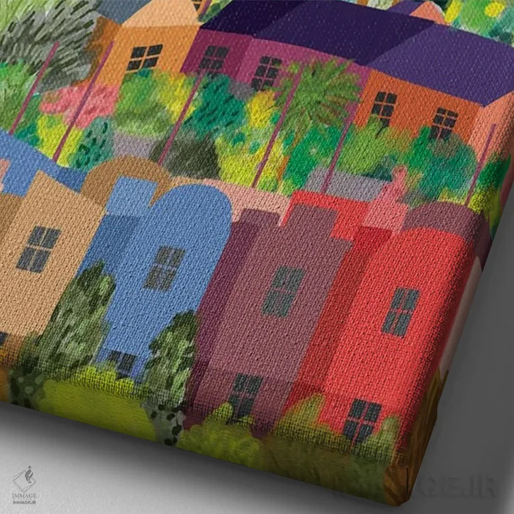 تابلو نمای هوایی فونیکس (آریزونا) اثر کارلا دالی - نمای نزدیک بافت بوم