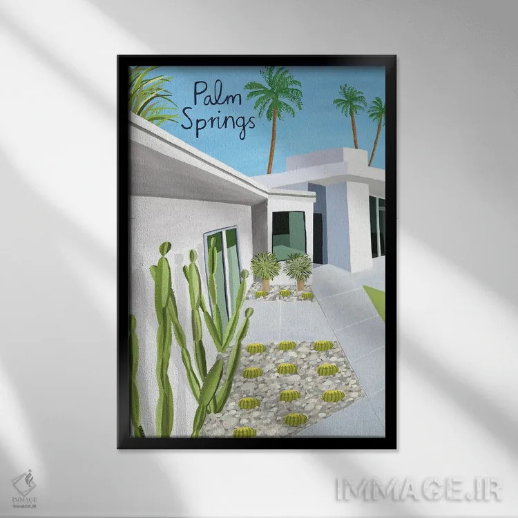 تابلو پالم اسپرینگز اثر کارلا دالی - نمای قابدار مشکی
