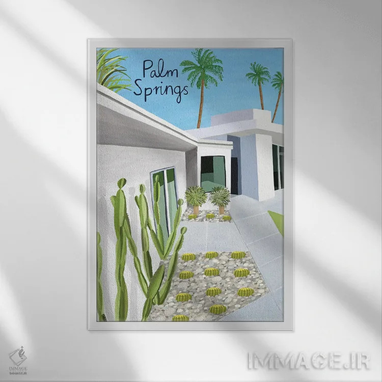 تابلو پالم اسپرینگز اثر کارلا دالی - نمای قابدار سفید