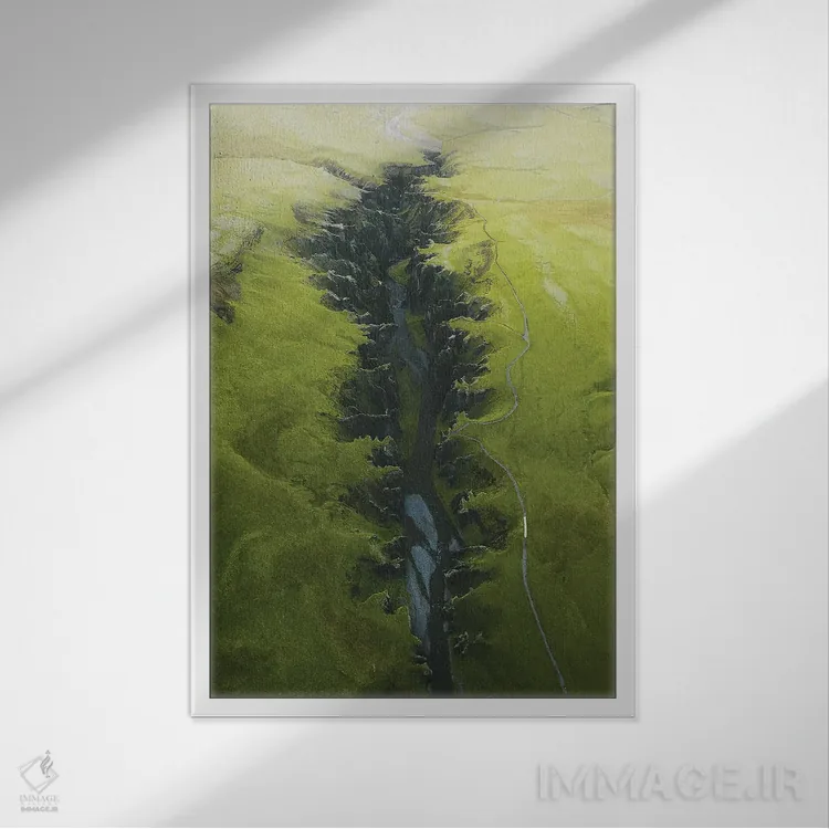 تابلو درهٔ سبز اثر آندریا کاروزو - نمای قابدار سفید