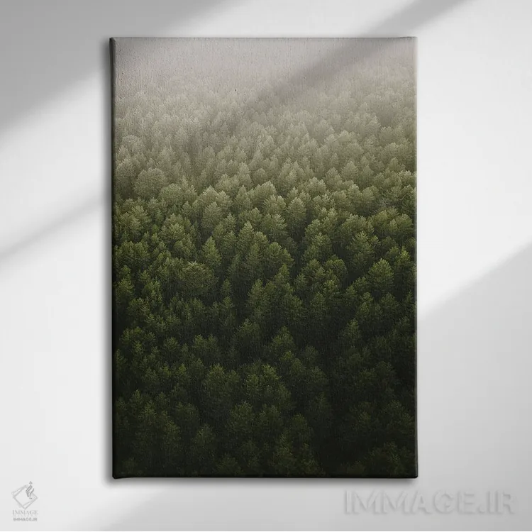 تابلو درختان کاج اثر آندریا کاروزو - نمای روبهرو روی دیوار