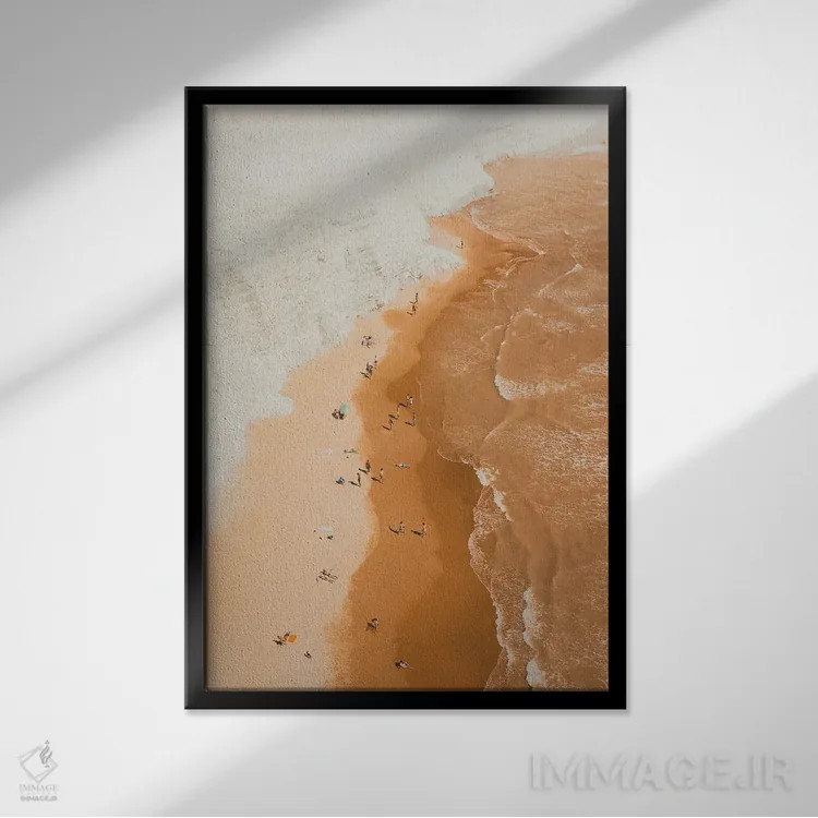 تابلو سایههای ساحل اثر آندریا کاروزو - نمای قابدار مشکی
