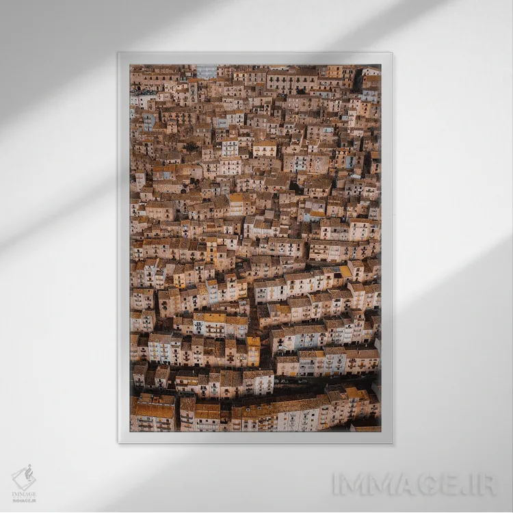 تابلو شهر لگویی اثر آندریا کاروزو - نمای قابدار سفید