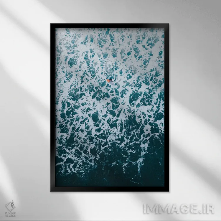 تابلو کف طوفانی اثر آندریا کاروزو - نمای قابدار مشکی