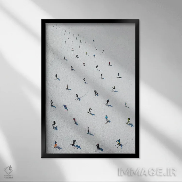 تابلو اسکیبازان اثر آندریا کاروزو - نمای قابدار مشکی