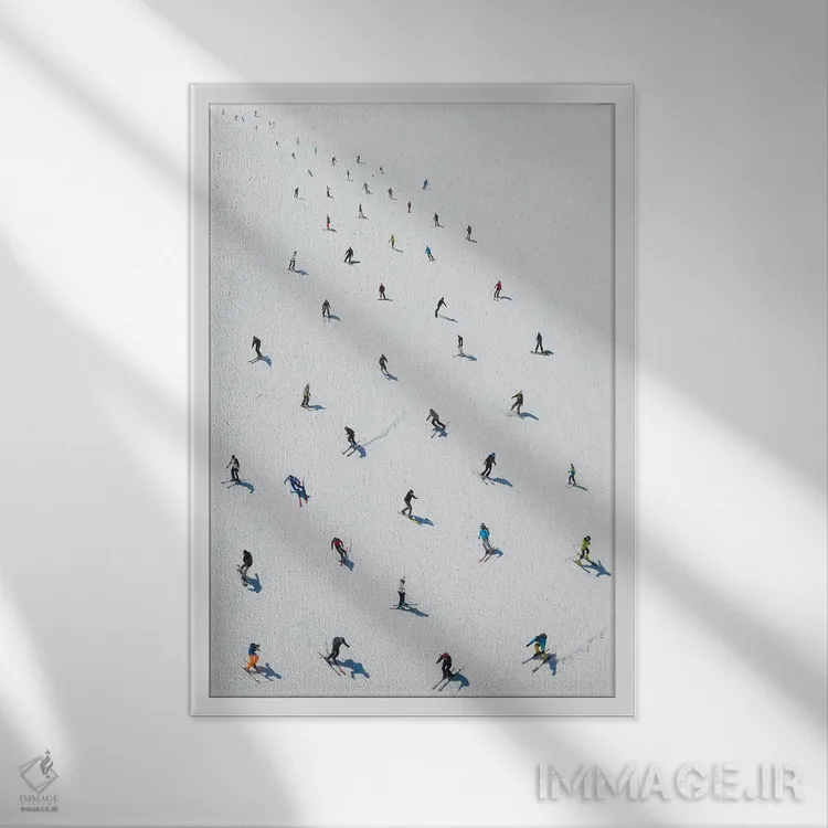تابلو اسکیبازان اثر آندریا کاروزو - نمای قابدار سفید